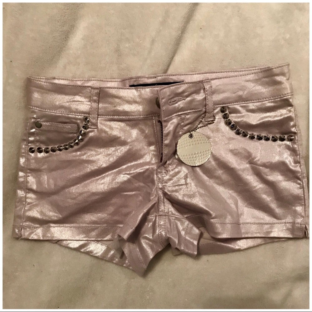 NWT Lavender Metallic Studded Shorts